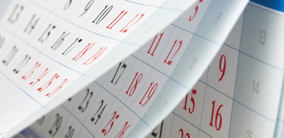 A calendar with flipping pages